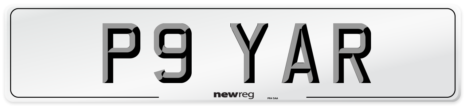 P9 YAR Number Plate from New Reg
